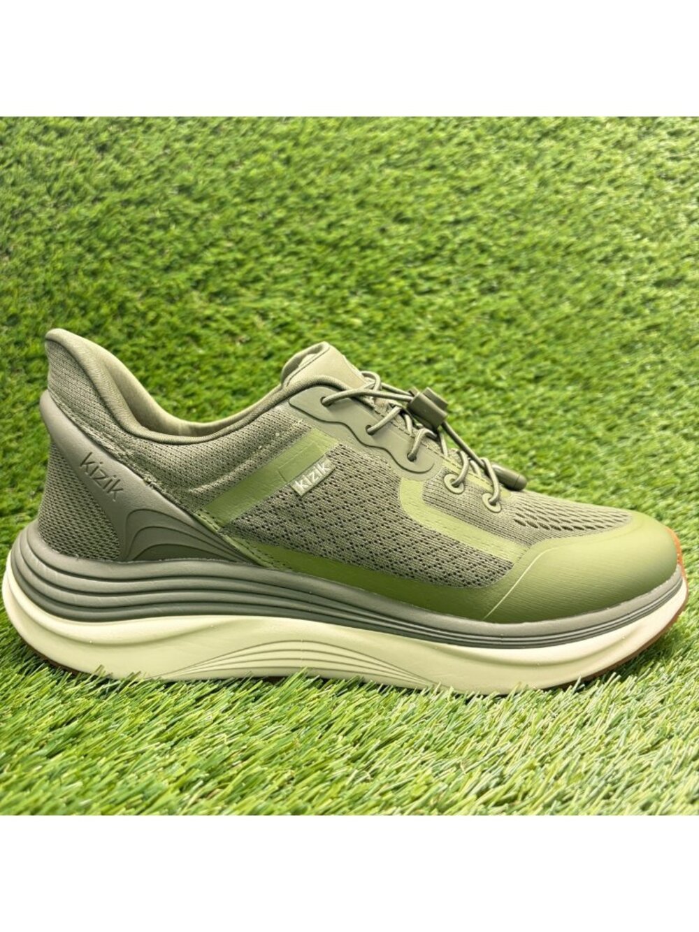 Kizik London Mens Size 10 Olive Athletic Running Hands Free Shoes Sneakers